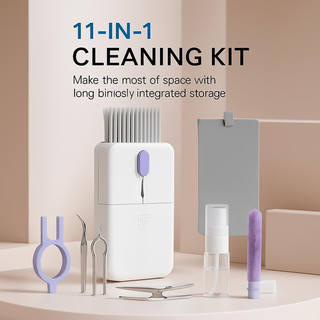 11-in-1 PC Cleaning Kit - Multi-Functional, Eco-Friendly, Compact Design - Lush Brush