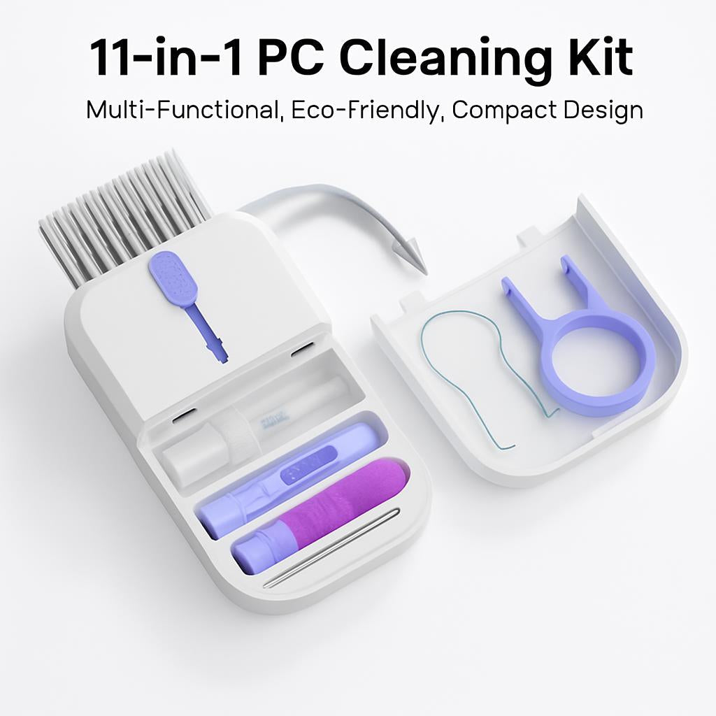 11-in-1 PC Cleaning Kit - Multi-Functional, Eco-Friendly, Compact Design - Lush Brush