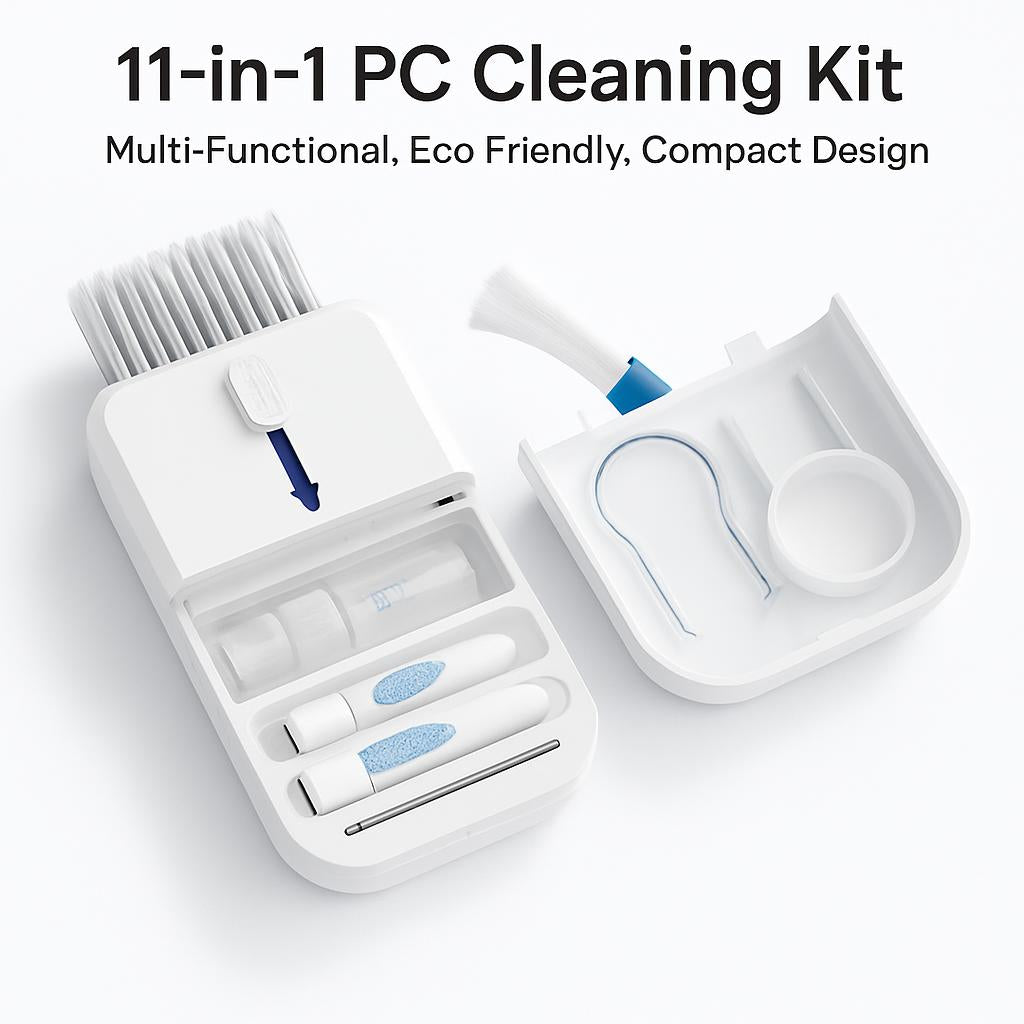 11-in-1 PC Cleaning Kit - Multi-Functional, Eco-Friendly, Compact Design - Lush Brush